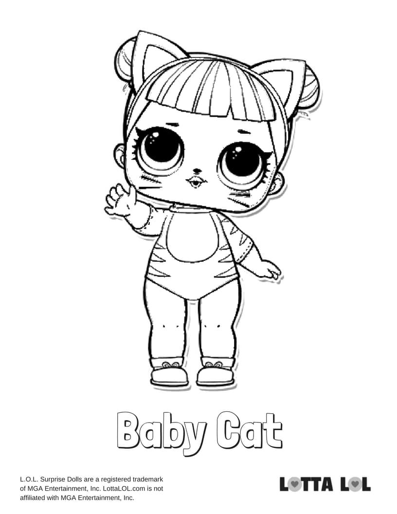 Baby Cat LOL Surprise Doll Coloring Page | Lotta LOL