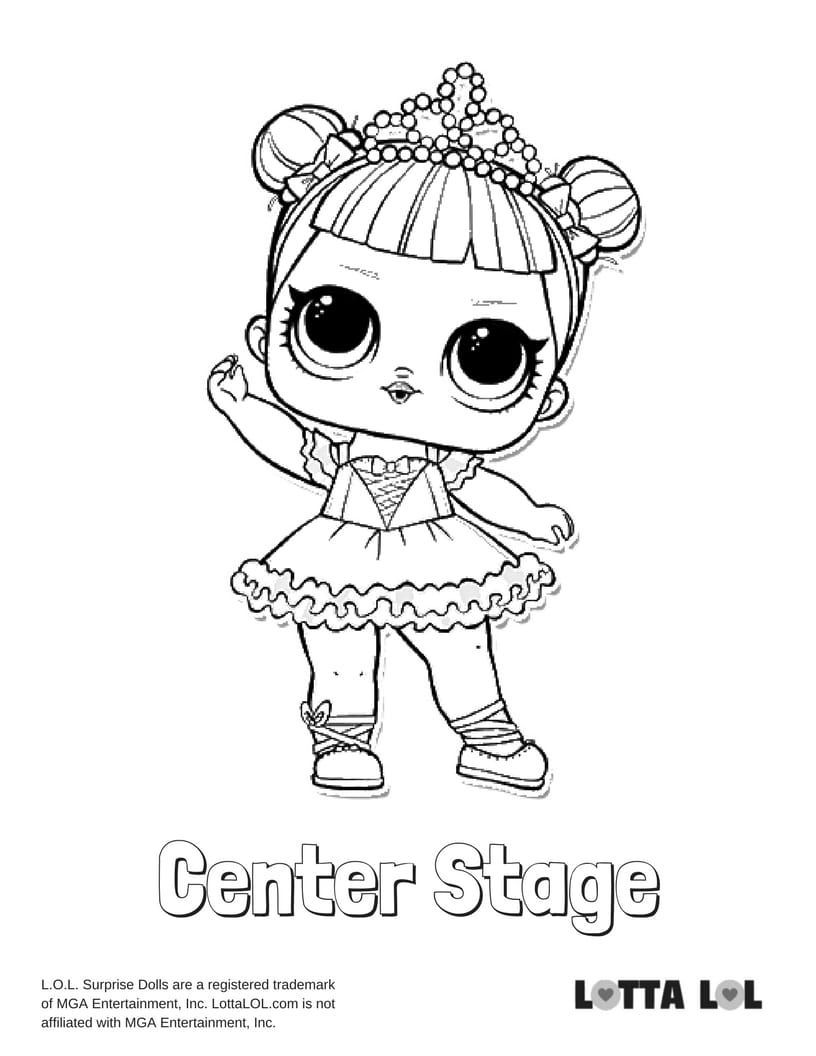 Center Stage LOL Surprise Doll Coloring Page | Lotta LOL