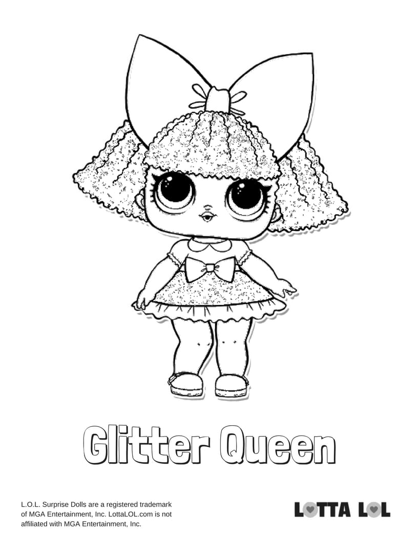 Glitter Queen LOL Surprise Doll Coloring Page | Lotta LOL