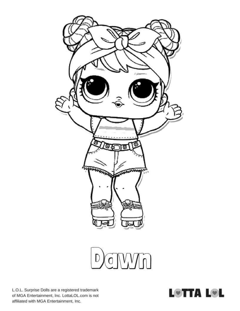  Dawn  LOL  Surprise Doll  Coloring  Page  Lotta LOL 