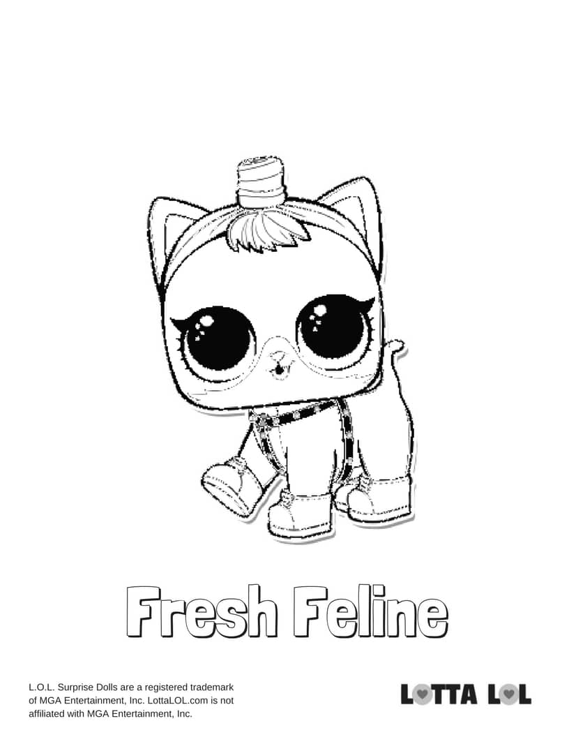 Fresh Feline Dog LOL Surprise Doll Coloring Page | Lotta LOL