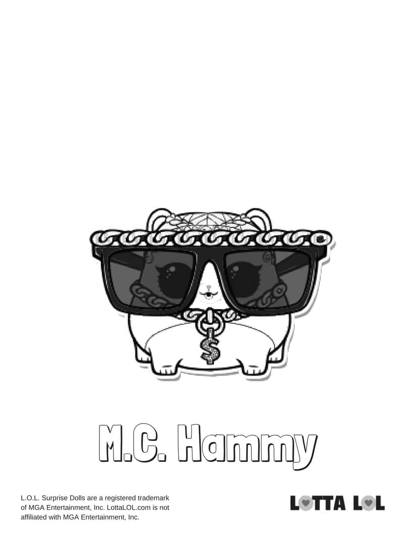 MC Hammy LOL Surprise Doll Coloring Page | Lotta LOL