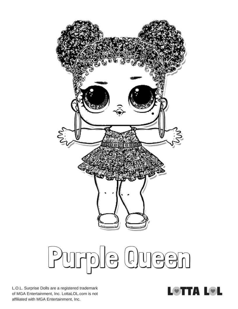 Purple Queen LOL Surprise Doll Coloring Page | Lotta LOL