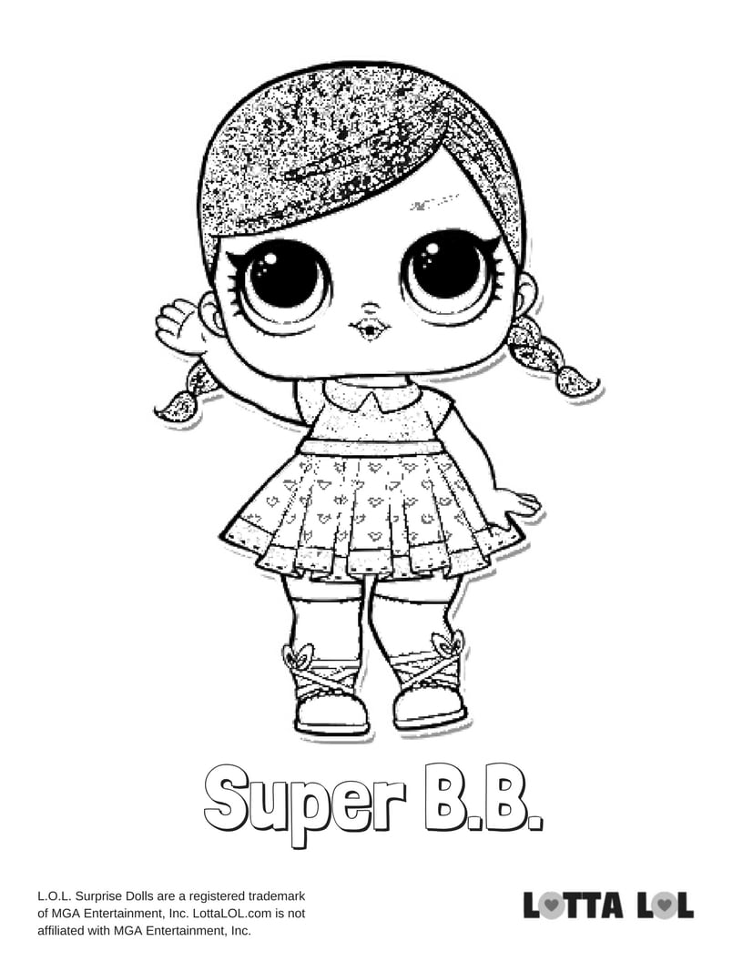 Super BB Glitter LOL Surprise Doll Coloring Page | Lotta LOL