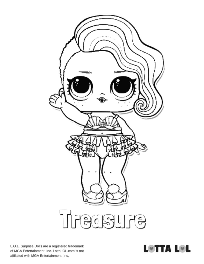 Treasure LOL Surprise Doll Coloring Page | Lotta LOL