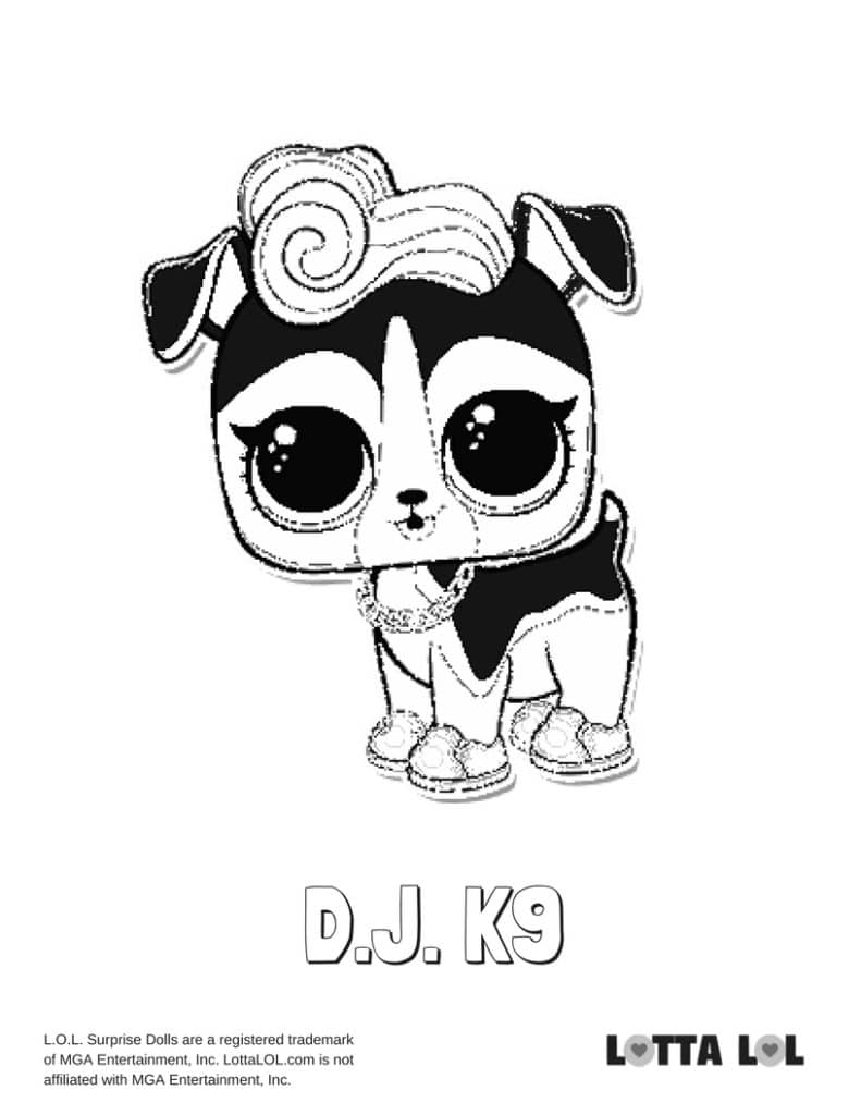 Download DJ K9 LOL Surprise Doll Coloring Page | Lotta LOL