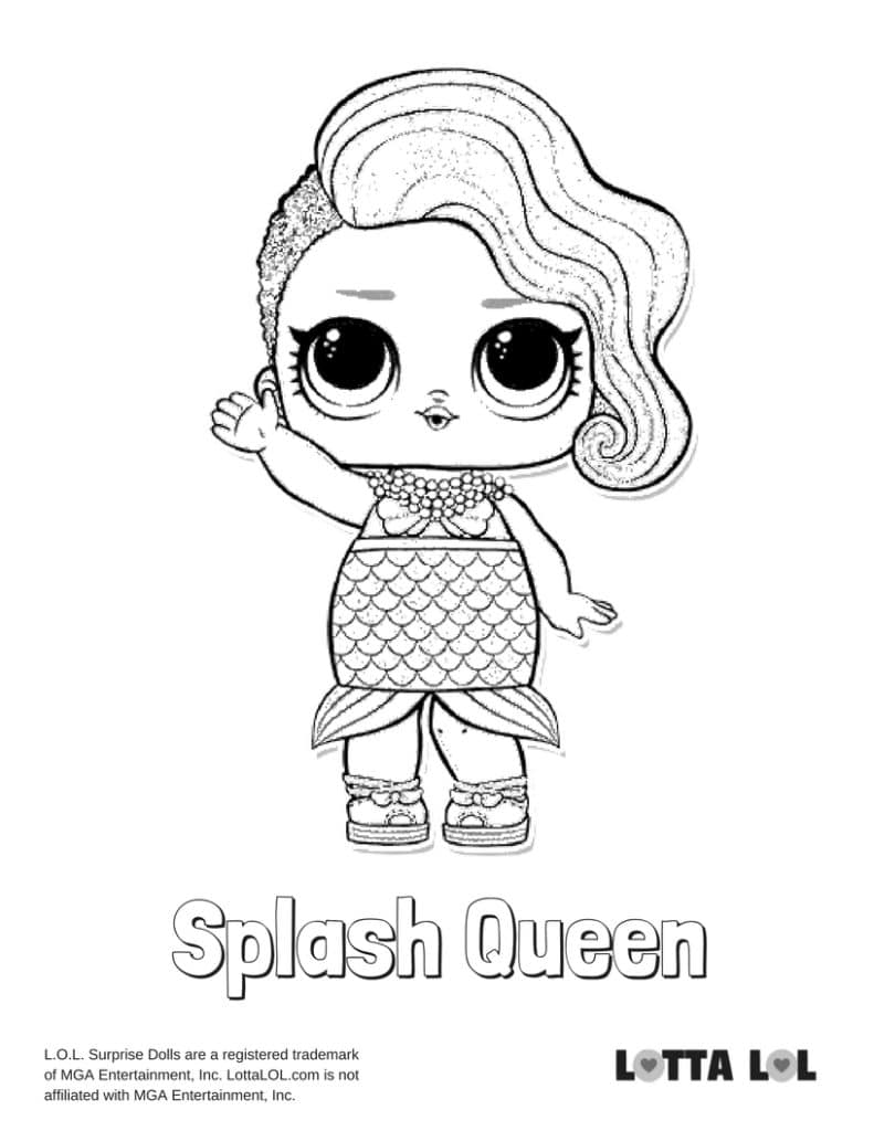 Splash Queen LOL Surprise Doll Coloring Page | Lotta LOL