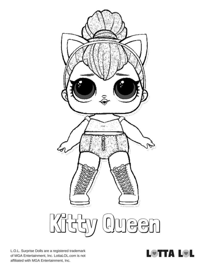 Kitty Queen LOL Surprise Doll Coloring Page | Lotta LOL