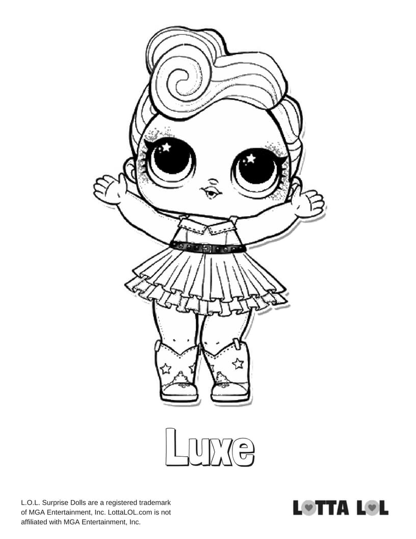 Luxe LOL Surprise Doll Coloring Page | Lotta LOL