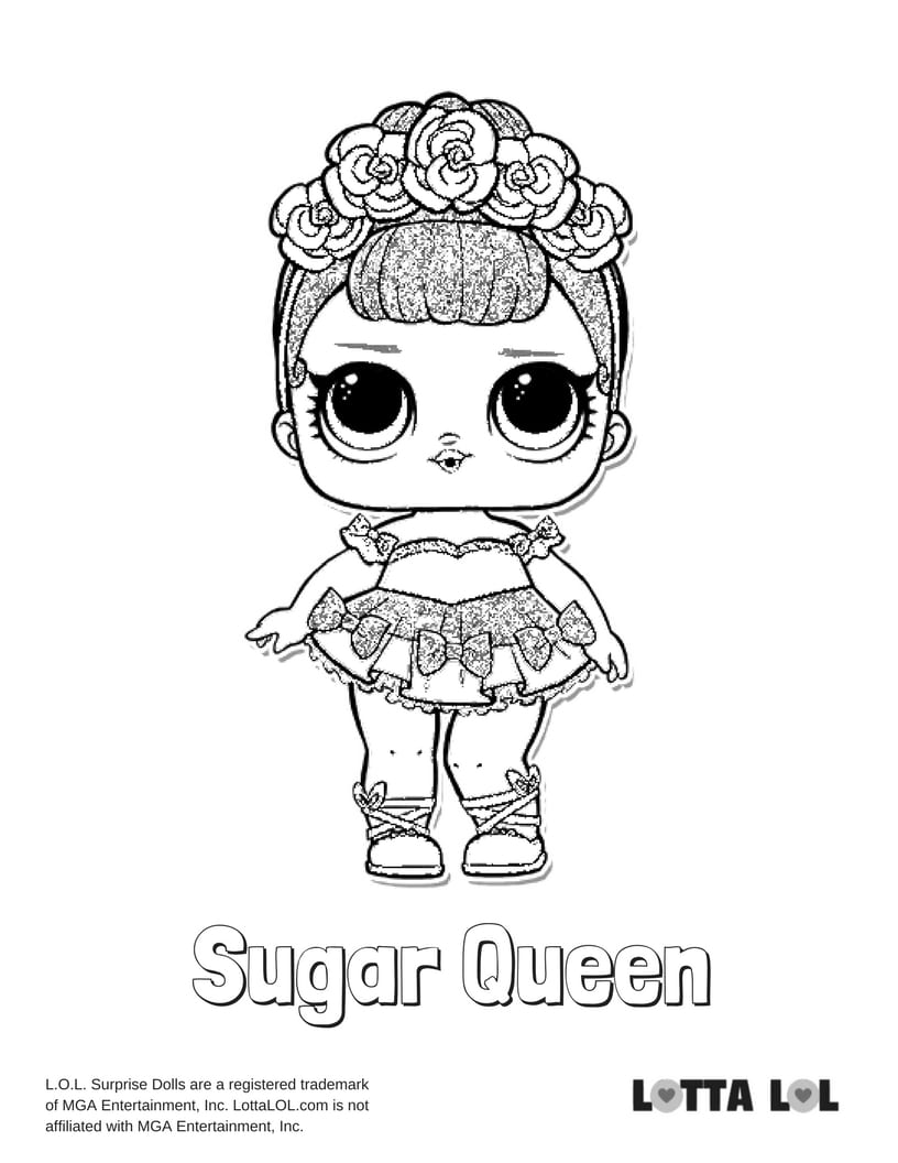 Sugar Queen LOL Surprise Doll Coloring Page | Lotta LOL