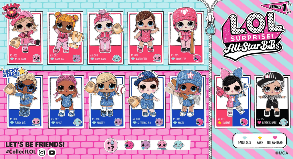 all-star bb baseball lol doll series 1 collector poster